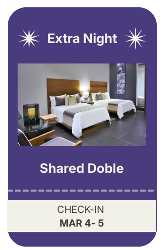 Extra Night -  Queen Shared Room